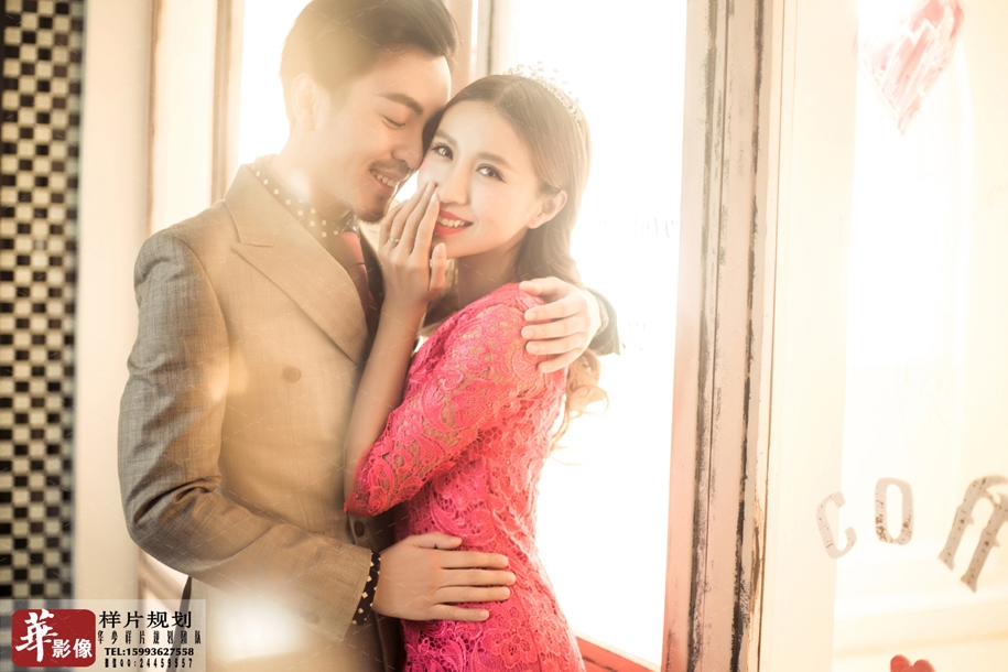 红色恋人 婚纱照