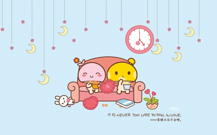 蘑菇点点情人节浪漫语录高清桌面壁纸