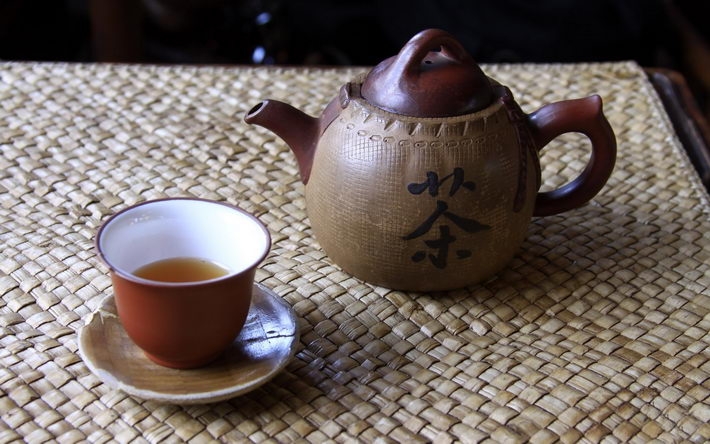 养生茶具电脑桌面壁纸
