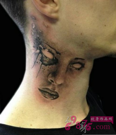 脖子另类的刺青纹身图案