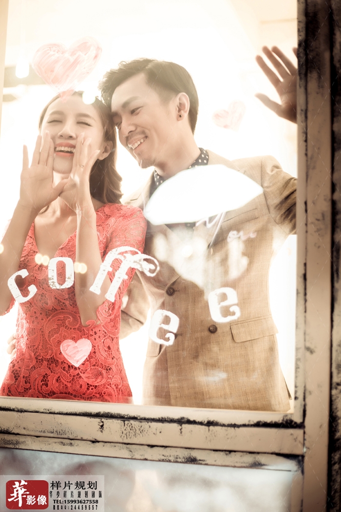 红色恋人 婚纱照