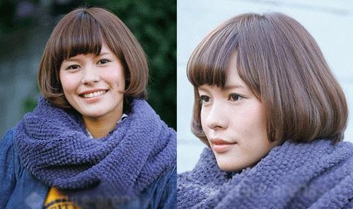 好看的女生短发内扣发型图片