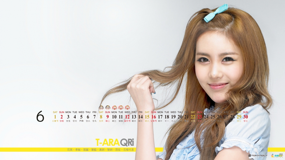 13年6月日历壁纸之美女组合 T-ara