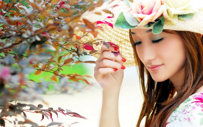清新长裙美女写真电脑壁纸