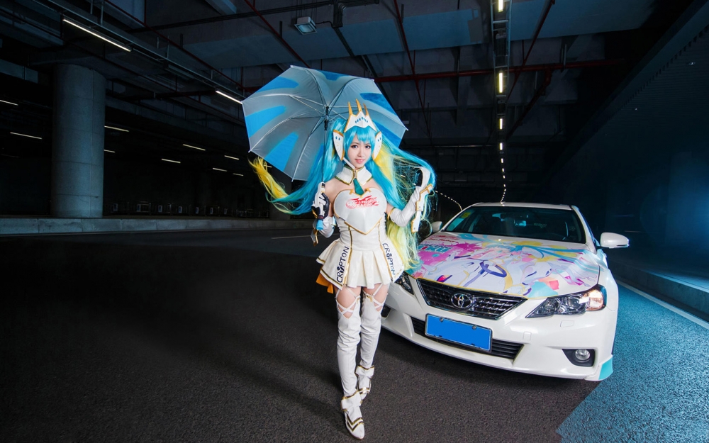 可爱萝莉初音未来cosplay写真高清电脑桌面壁纸