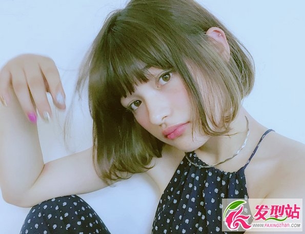短发内扣卷起来最IN 韩式显瘦女生气质波波头