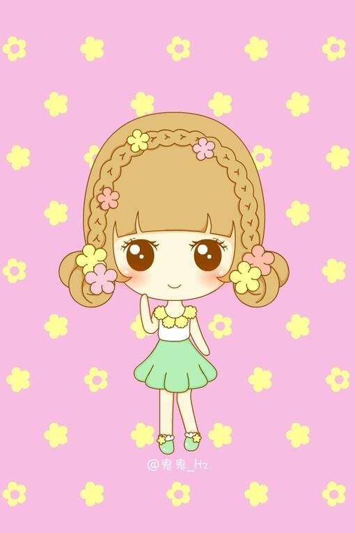 长发俏皮可爱鬼小妞图片