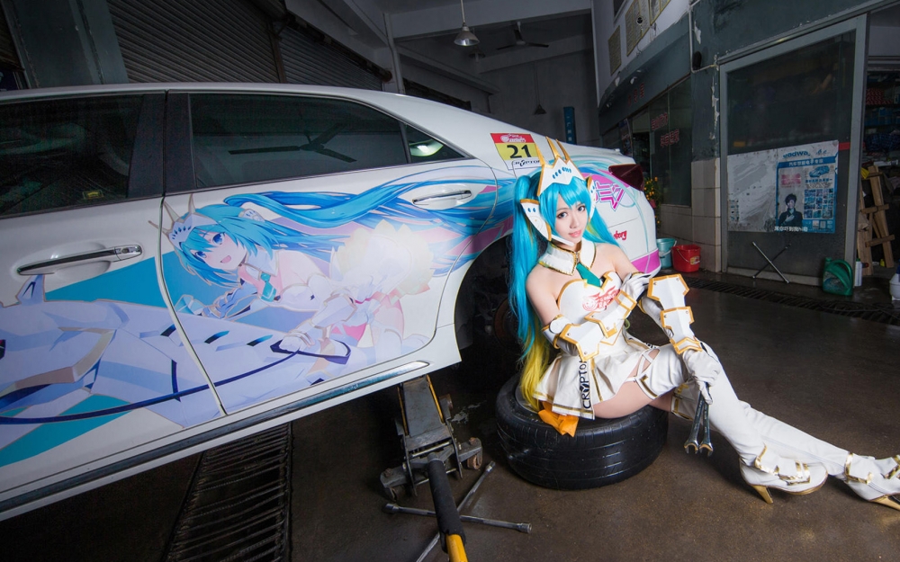 可爱萝莉初音未来cosplay写真高清电脑桌面壁纸