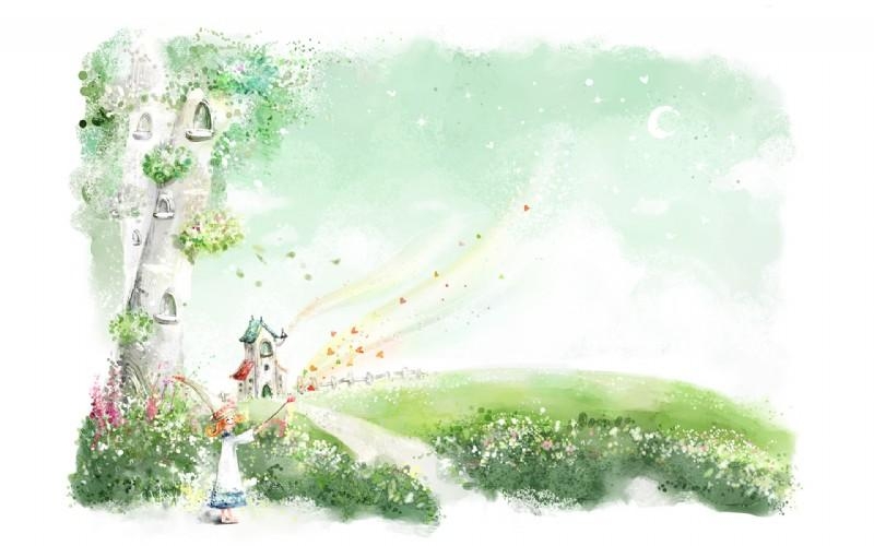 梦幻浪漫卡通风景图片