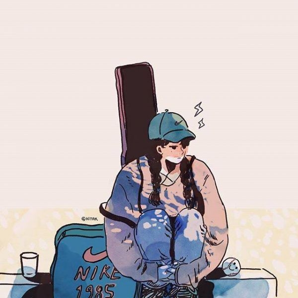 一个人。