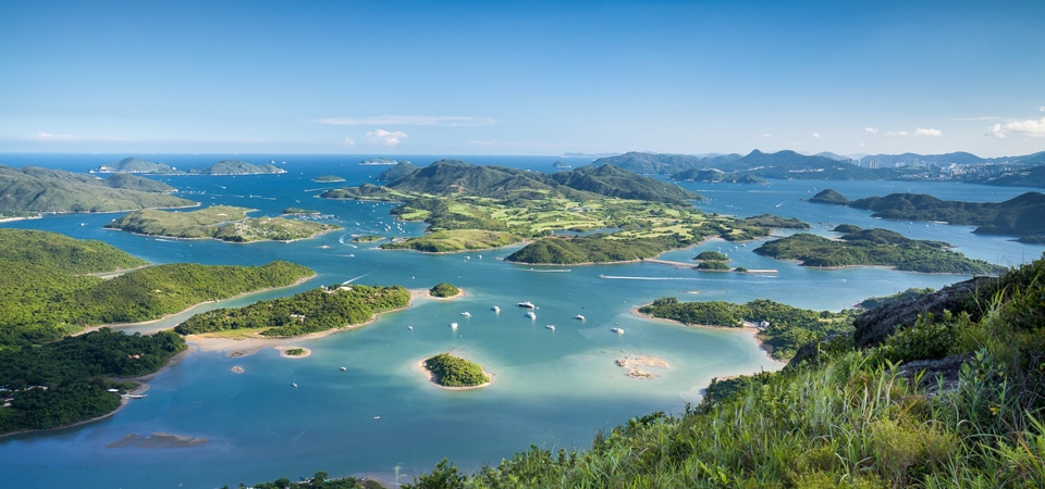 岛屿,大海,草,树,山,美丽的岛屿风景桌面壁纸