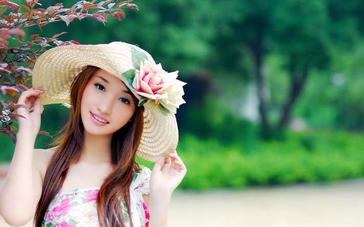 清新长裙美女写真电脑壁纸