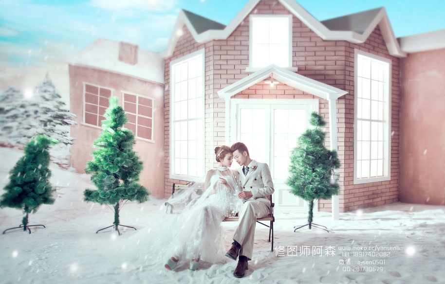 浪漫雪景 婚纱照
