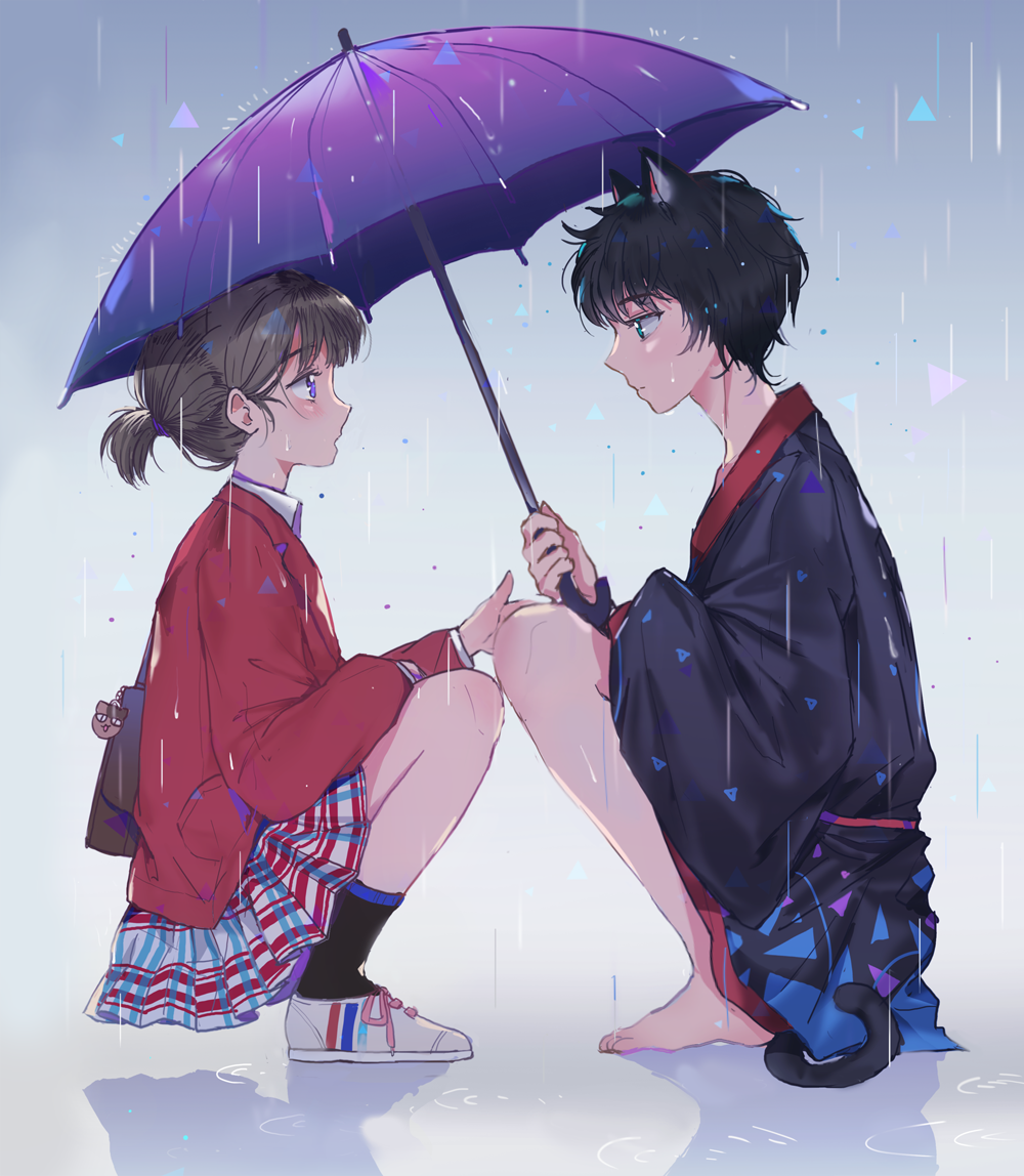 下雨天1000x683高清动漫图片壁纸1.2MB