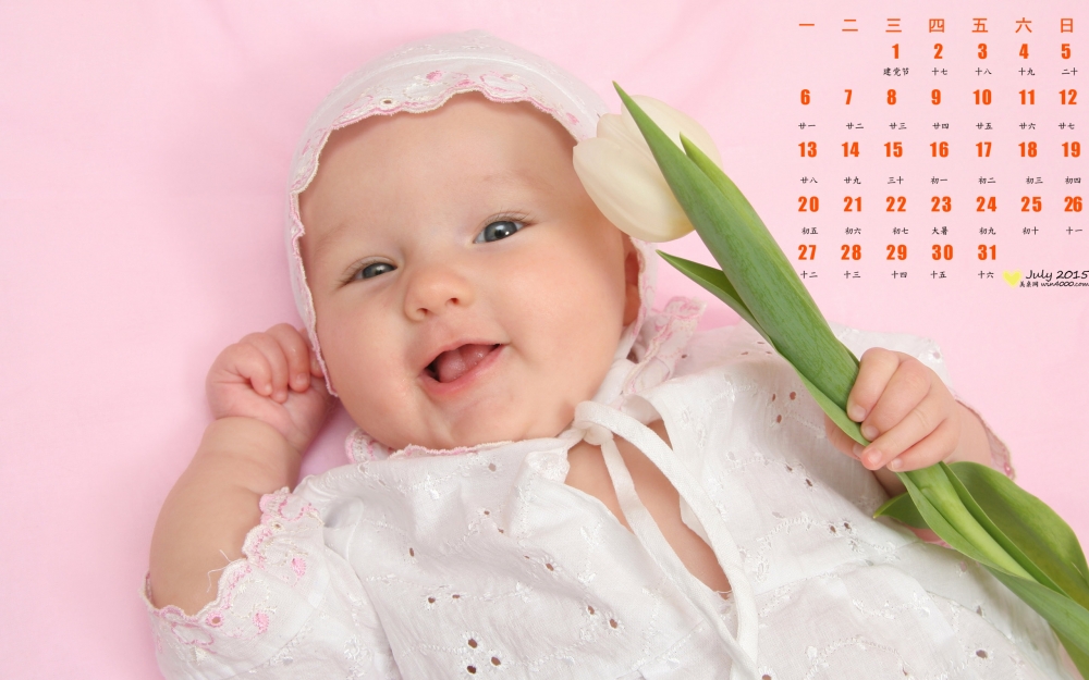 2015年7月日历精选婴儿图片素材桌面壁纸下载