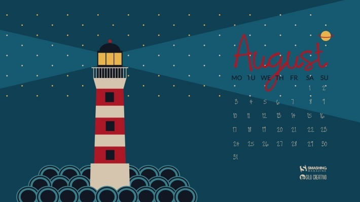 2015年8月简约日历桌面壁纸