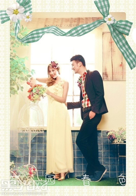 窗园春色 婚纱照