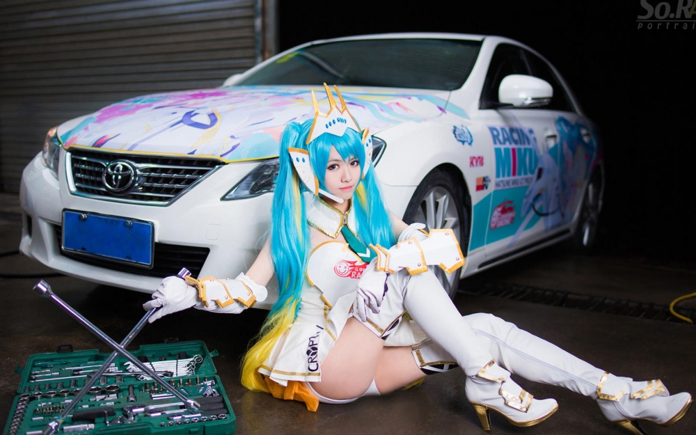 可爱萝莉初音未来cosplay写真高清电脑桌面壁纸