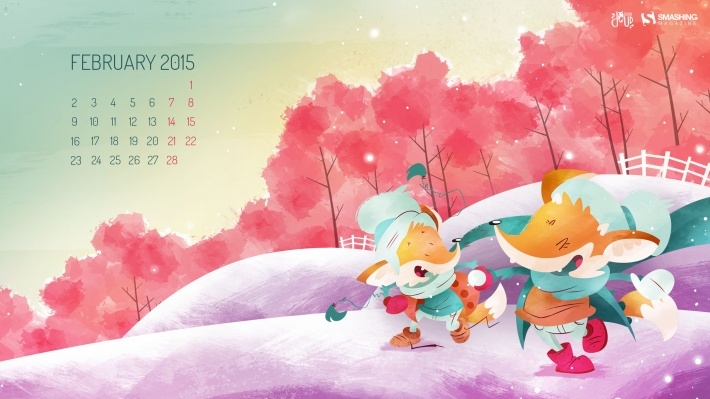 2015年二月份日历壁纸