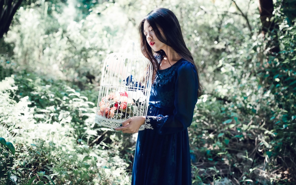长发文艺美女复古唯美意境写真壁纸