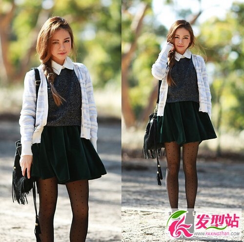 长发扎发服装搭配 秋冬和Chloe·ting学穿搭