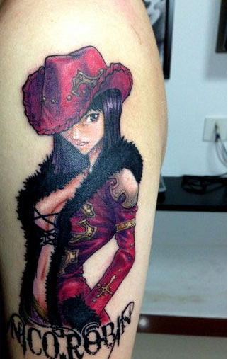 手臂海贼王妮可罗宾纹身图案