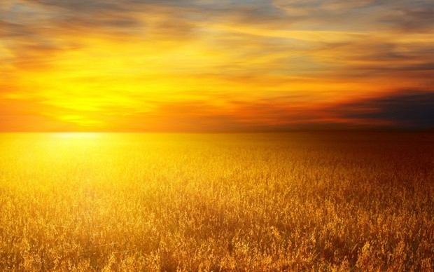 落日余晖夕阳西下景色图片