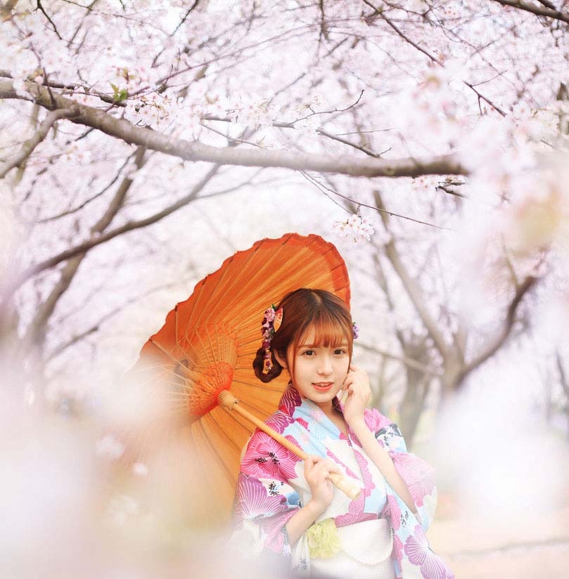 唯美樱花清新美女伤感森系唯美图片