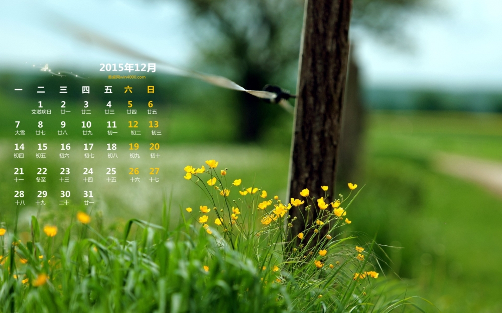 2015年12月份日历壁纸电脑桌面6
