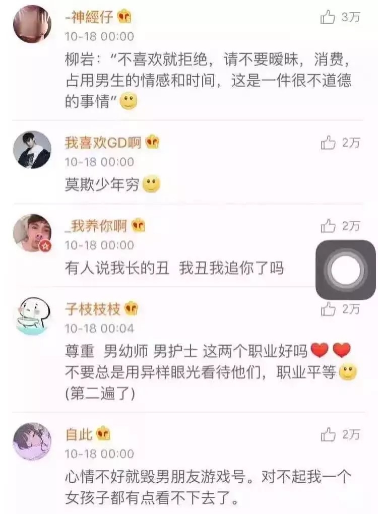 最不尊重男生行为的有哪些