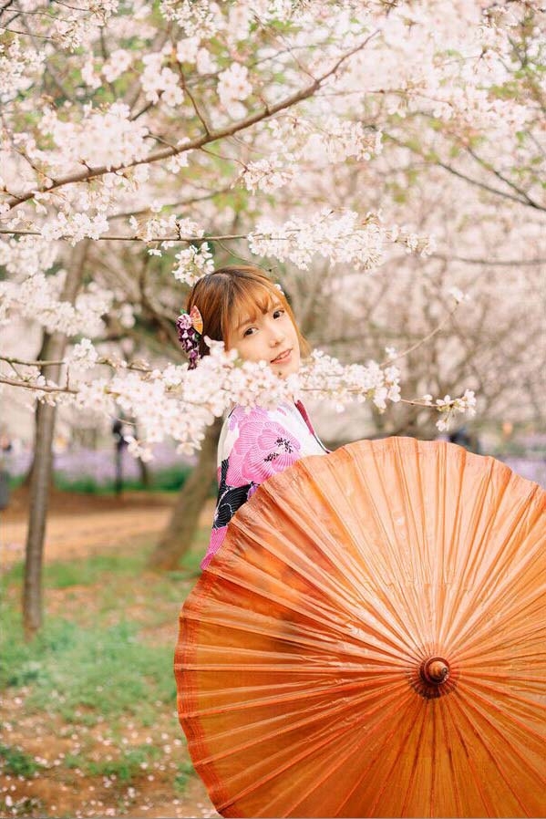 唯美樱花清新美女伤感森系唯美图片