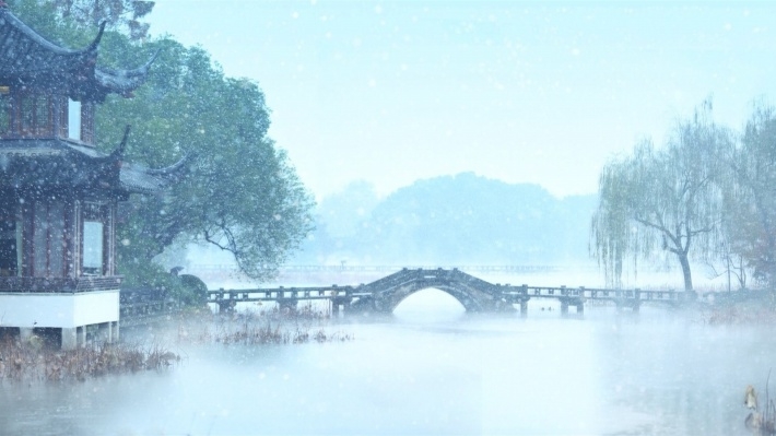 西湖初雪摄影电脑壁纸下载