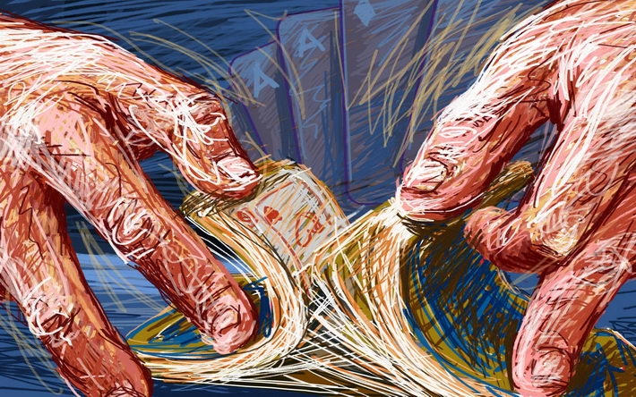 蜡笔手绘人物素描桌面壁纸
