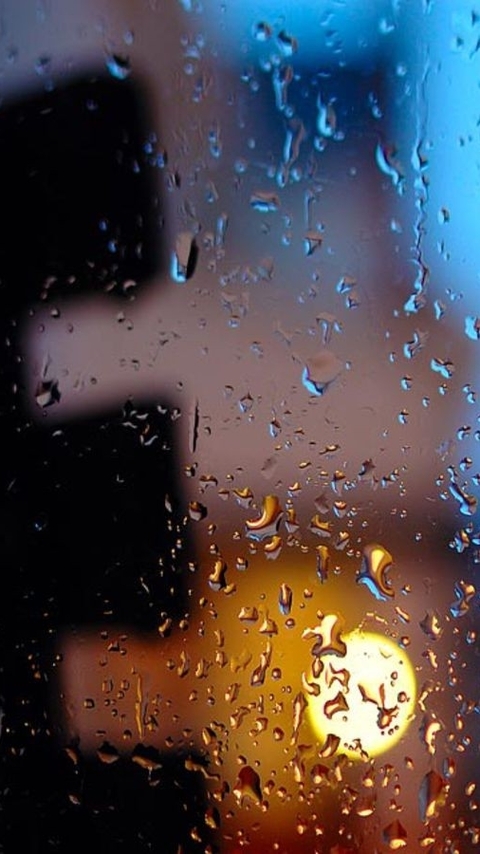 创意设计个性非主流玻璃上的雨点高清图片手机壁纸第一辑