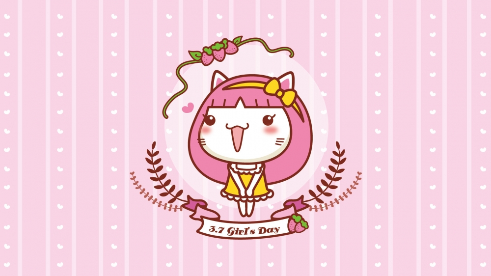 女神节卡通动画桌面壁纸下载