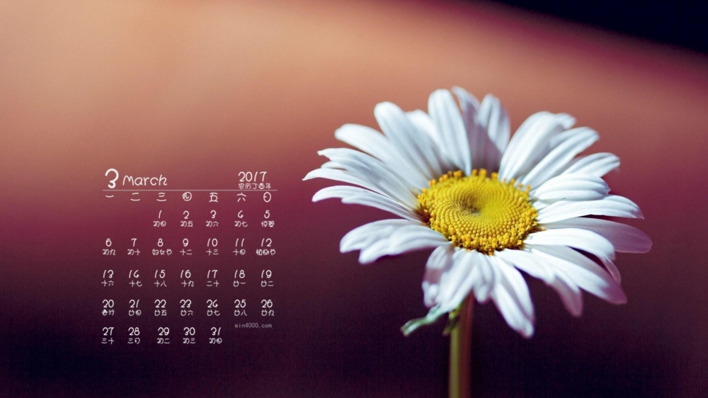 2017年3月意境清新桌面日历壁纸