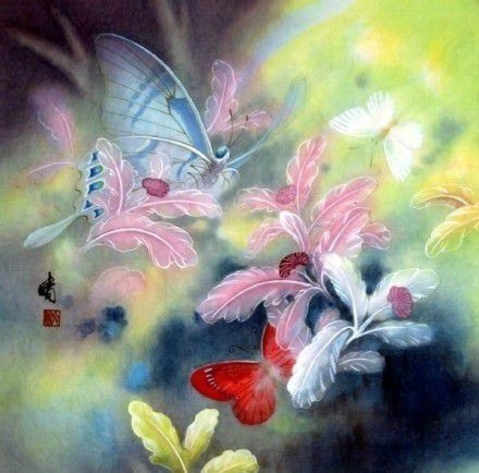 蝴蝶为花醉，花却随风飞