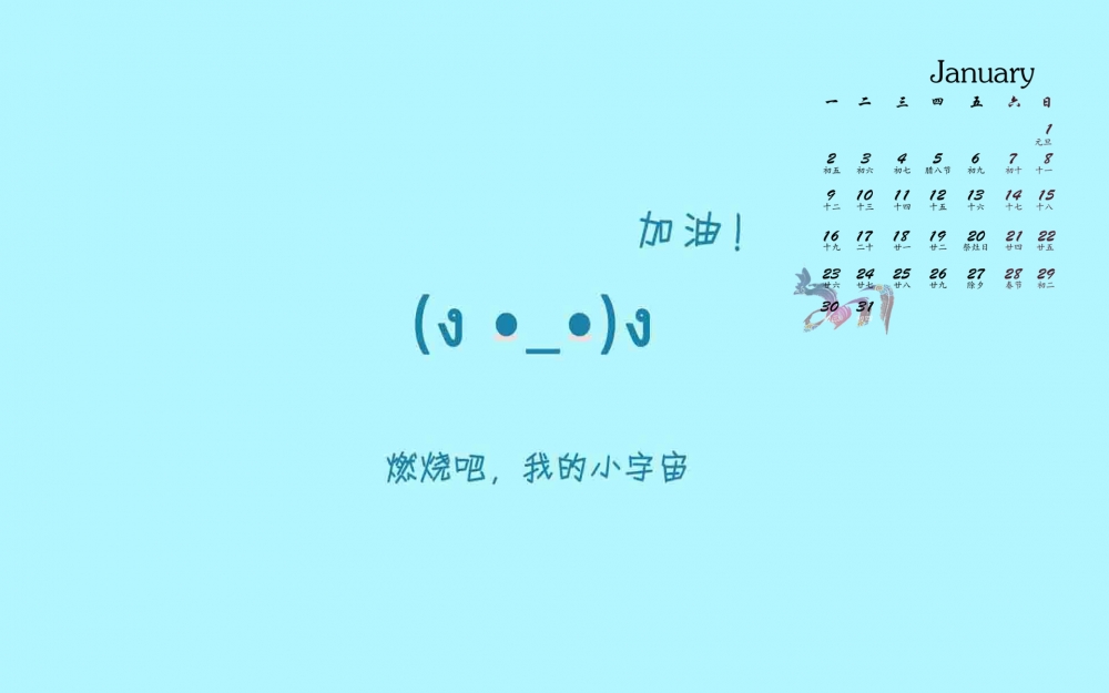 2017年1月简单个性励志文字简约图片桌面日历壁纸