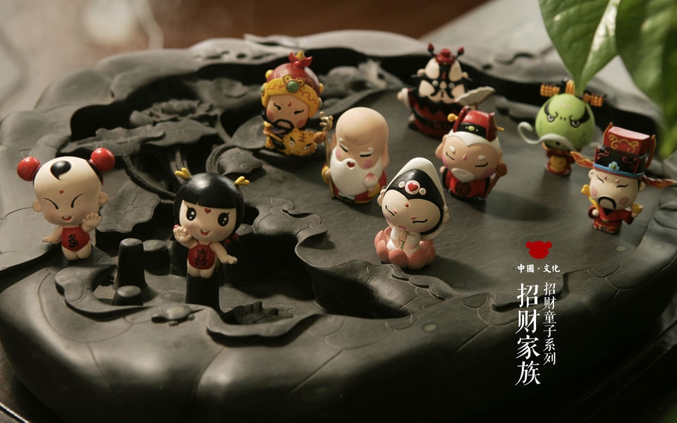 招财童子家族宽屏壁纸