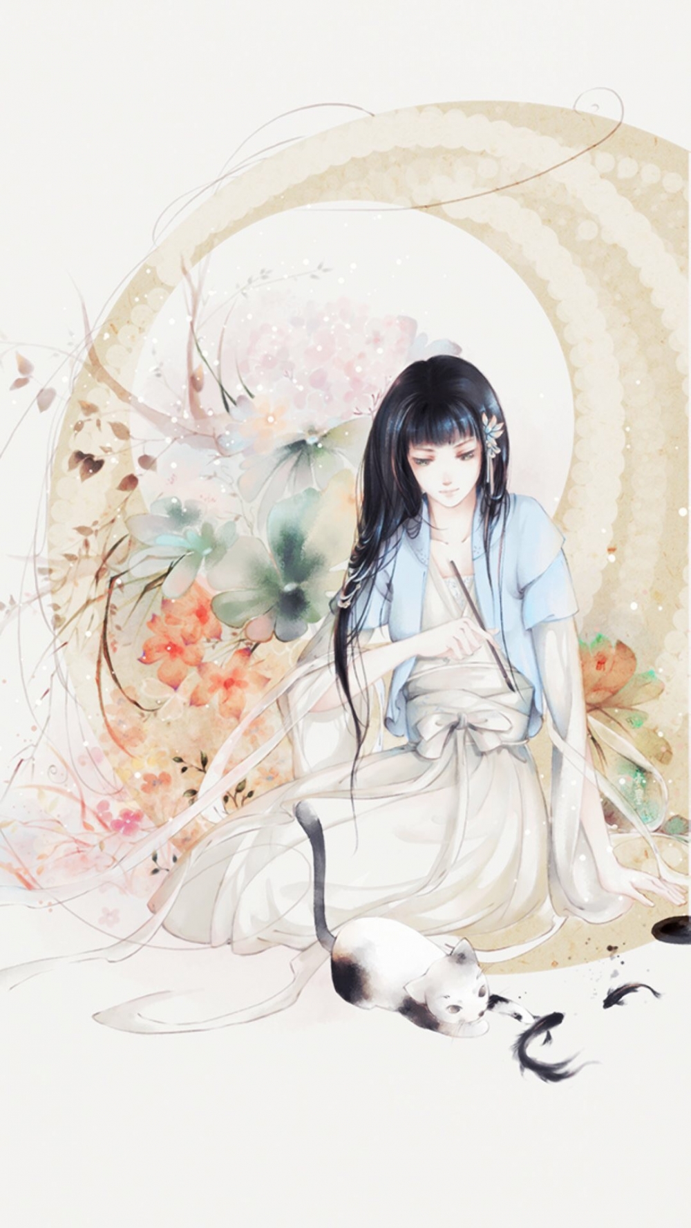 古风手绘插画手机高清壁纸