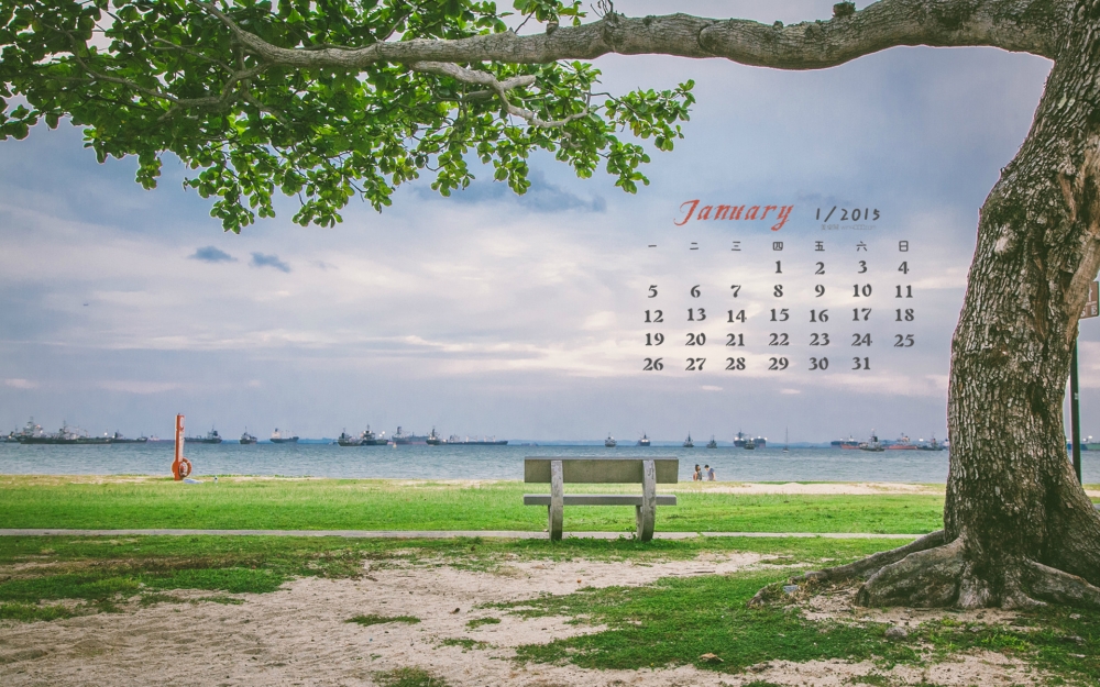 2015年1月日历壁纸清新诗意的大自然唯美风景高清图片下载