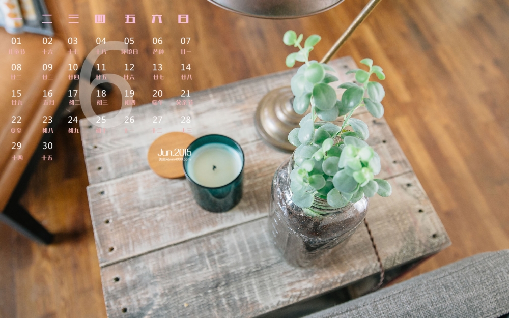 2015年6月日历清新植物图片桌面壁纸下载