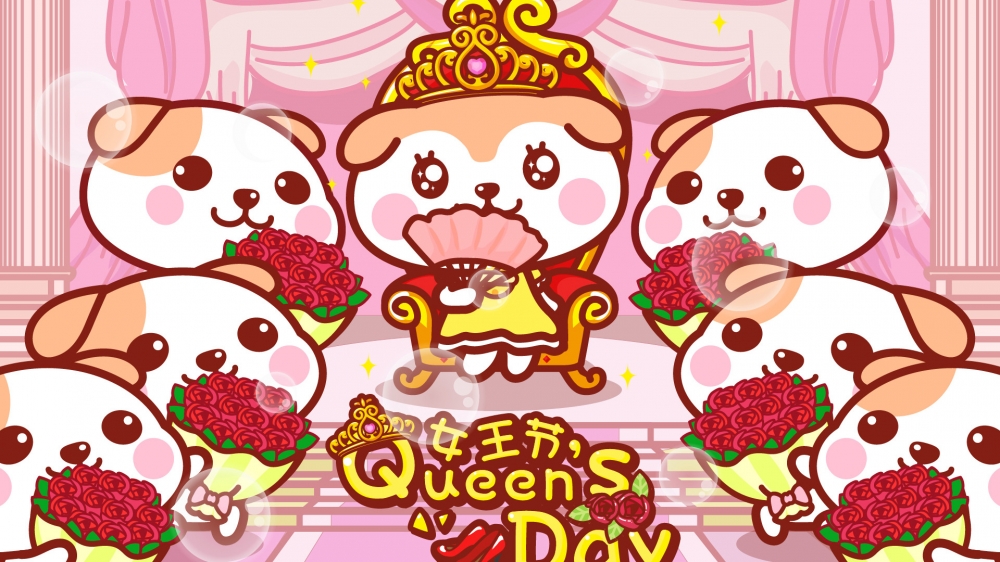 女神节卡通动画桌面壁纸下载