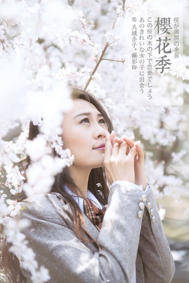精选樱花季 清纯学生妹写真iPhone 4S壁纸下载