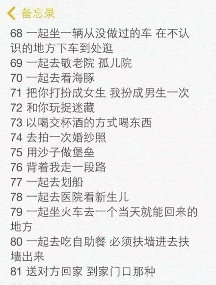 想和王文丽做的100件事