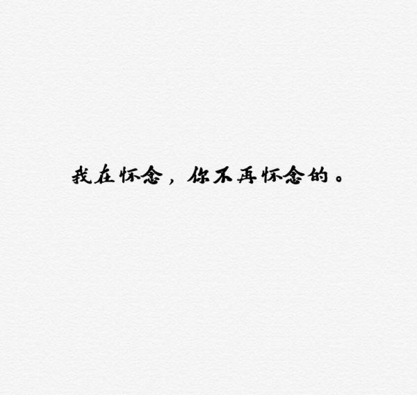 我在怀念，你不在怀念的。
