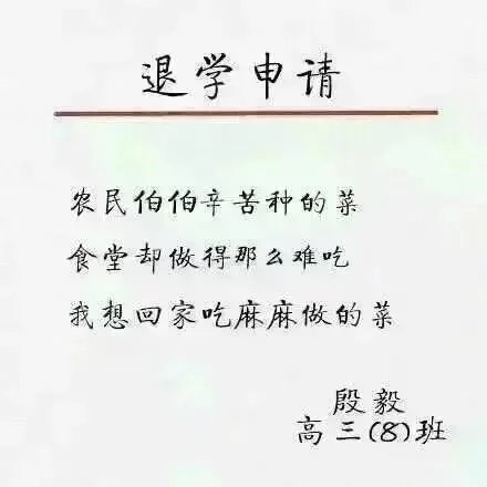 我的退学申请这么写