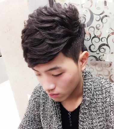 男士小波浪发型图片