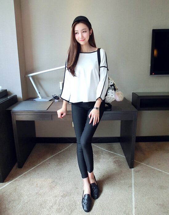 新潮韩式中长直发发型图片女