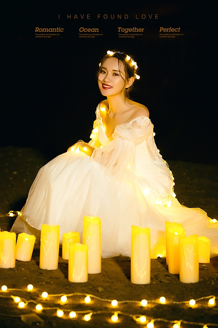 甜美夜间 婚纱照